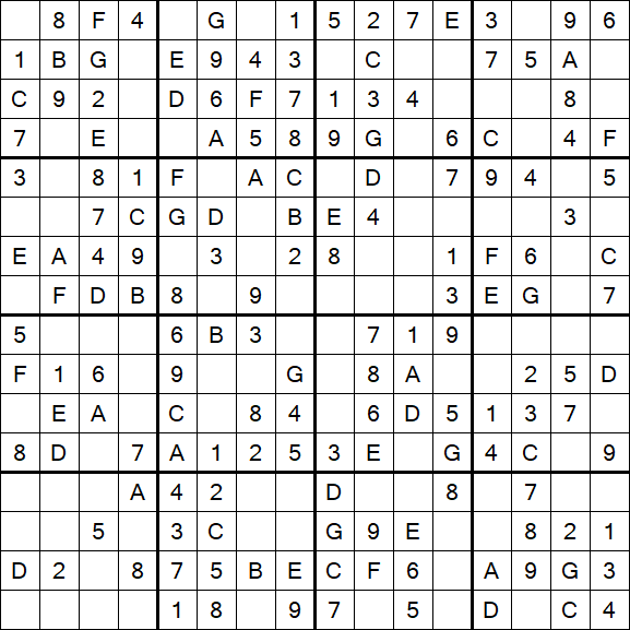 Sudoku 16x16 - Einfach
