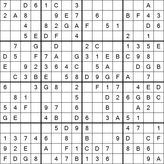Sudoku 16x16 - Simple