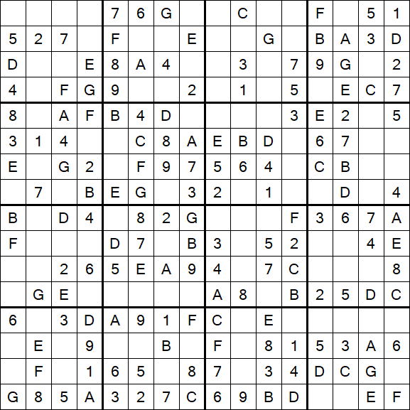 Sudoku 16x16 - Simple