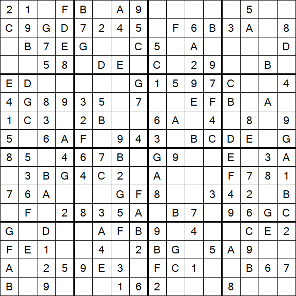 Sudoku 16x16 - Einfach