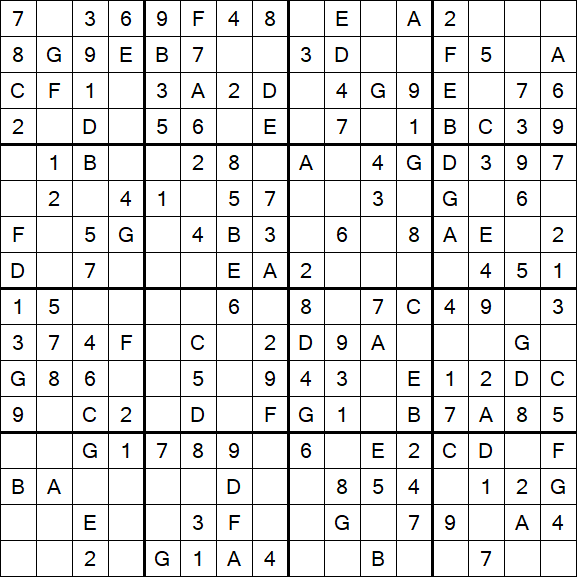 Sudoku 16x16 - Simple