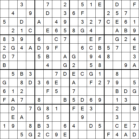 Sudoku 16x16 - Simple