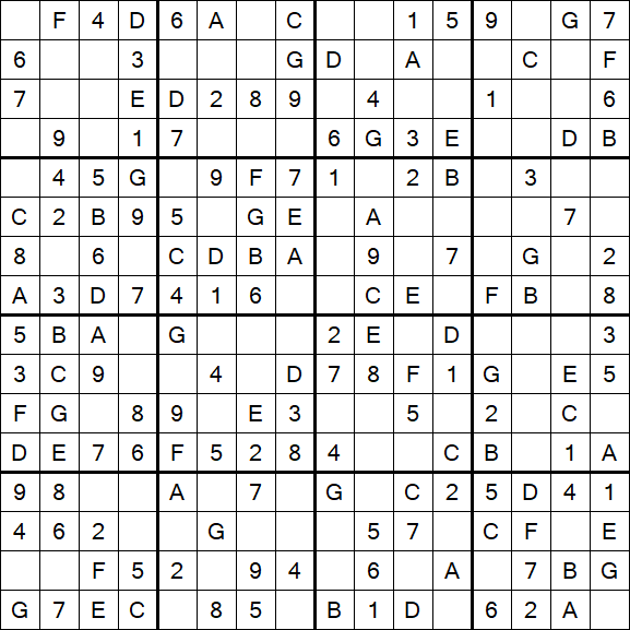 Sudoku 16x16 - Einfach