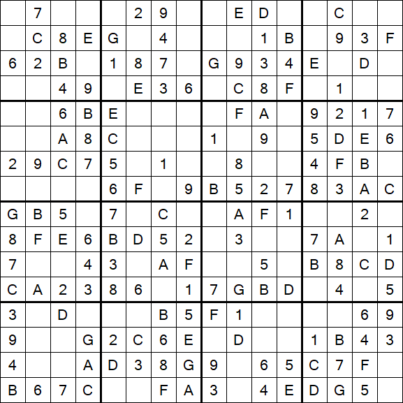 Sudoku 16x16 - Einfach