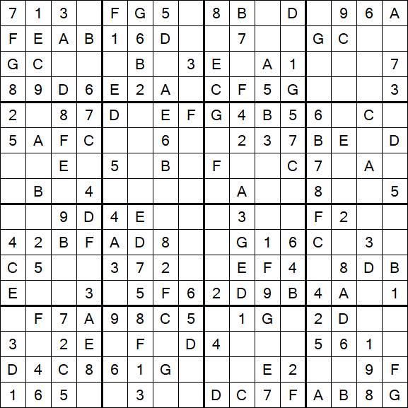 Sudoku 16x16 - Simple
