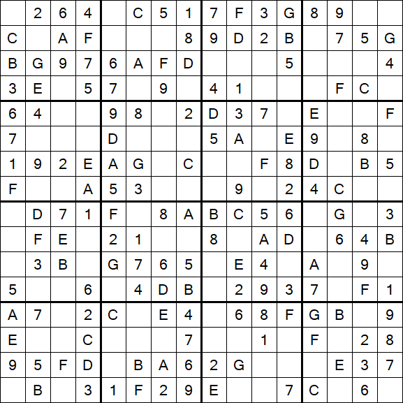 Sudoku 16x16 - Simple