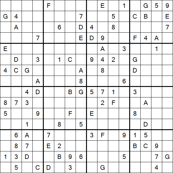 Sudoku 16x16 - Hard