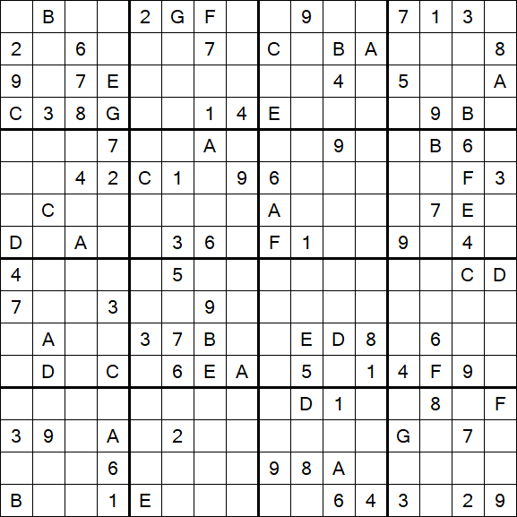 Sudoku 16x16 - Hard