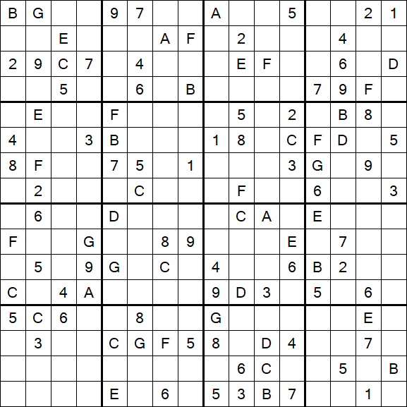 Sudoku 16x16 - Difícil