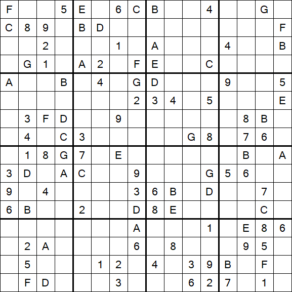 Sudoku 16x16 - Difícil