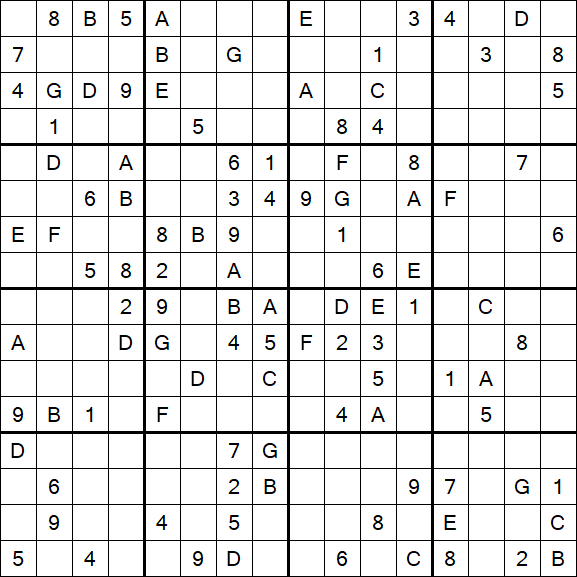 Sudoku 16x16 - Difícil