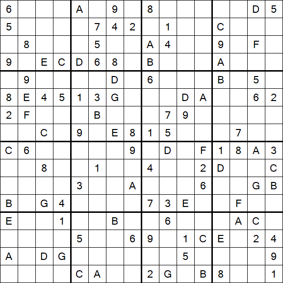 Sudoku 16x16 - Difícil