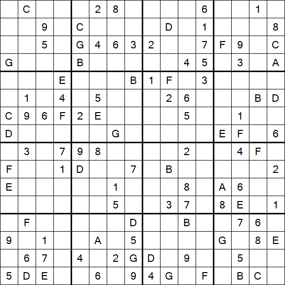 Sudoku 16x16 - Hard