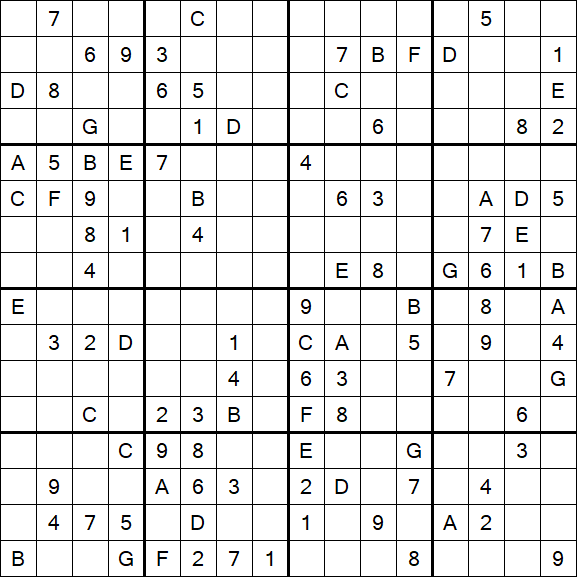 Sudoku 16x16 - Hard