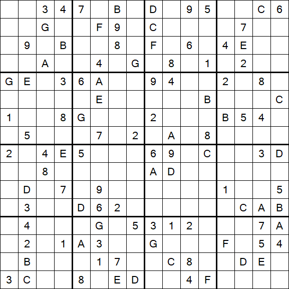 Sudoku 16x16 - Hard