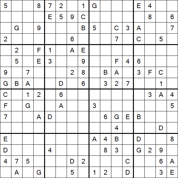 Sudoku 16x16 - Hard