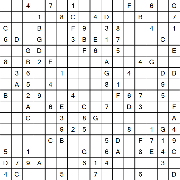Sudoku 16x16 - Hard