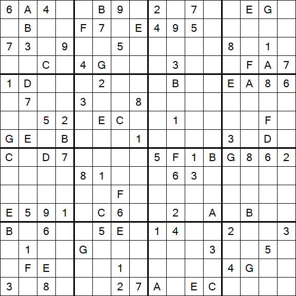 Sudoku 16x16 - Hard