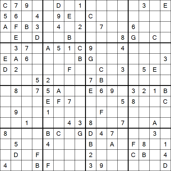 Sudoku 16x16 - Hard