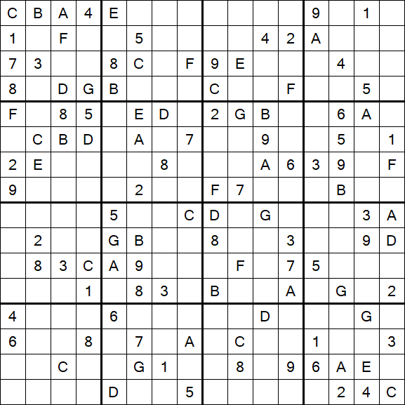 Sudoku 16x16 - Hard