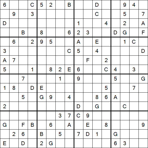 Sudoku 16x16 - Hard