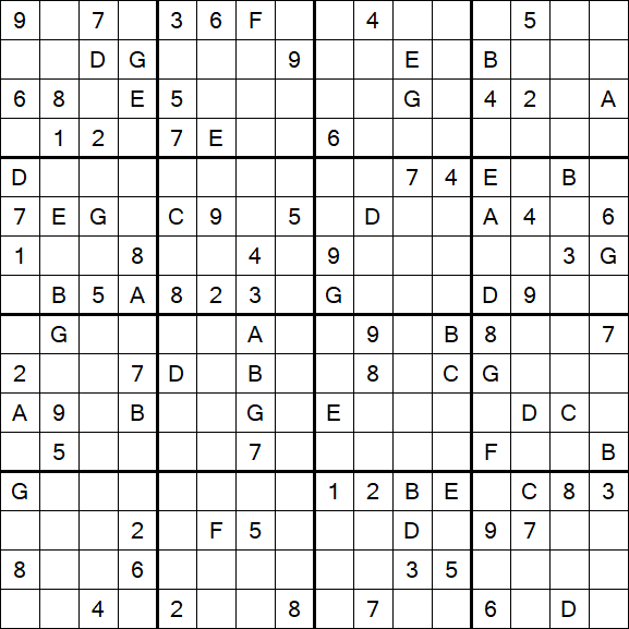 Sudoku 16x16 - Hard