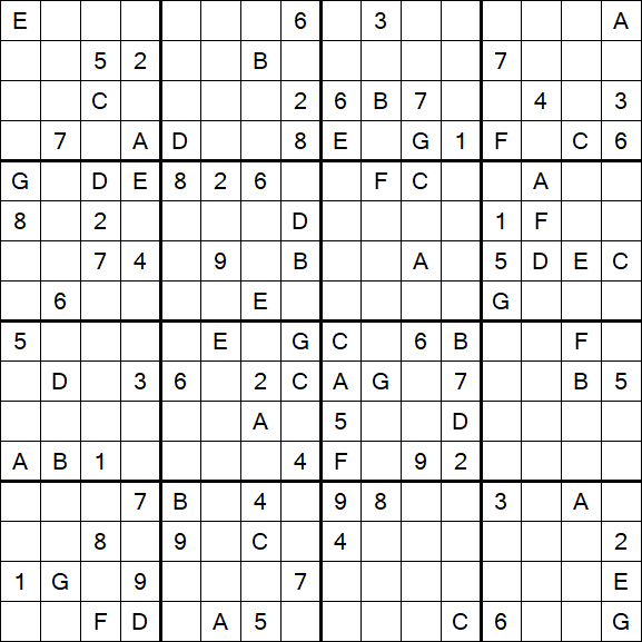 Sudoku 16x16 - Hard