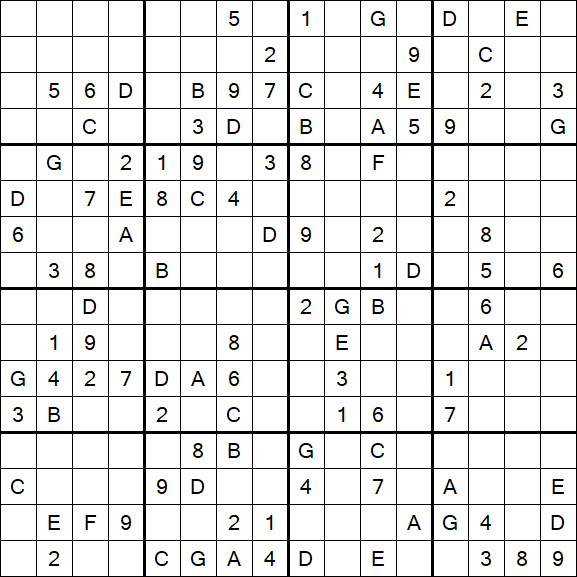 Sudoku 16x16 - Difícil