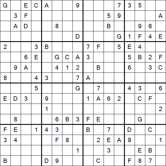 Sudoku 16x16 - Difícil
