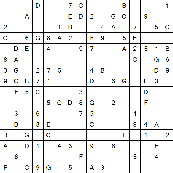 Sudoku 16x16 - Difícil