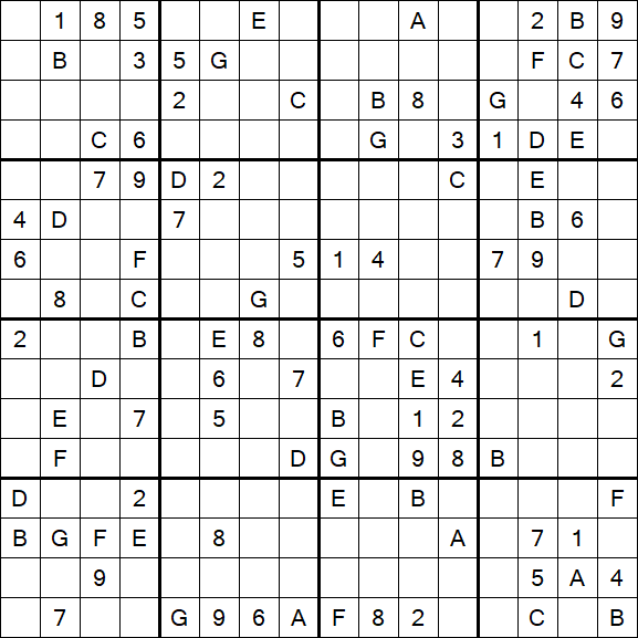Sudoku 16x16 - Difícil