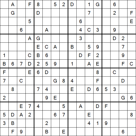 Sudoku 16x16 - Difícil