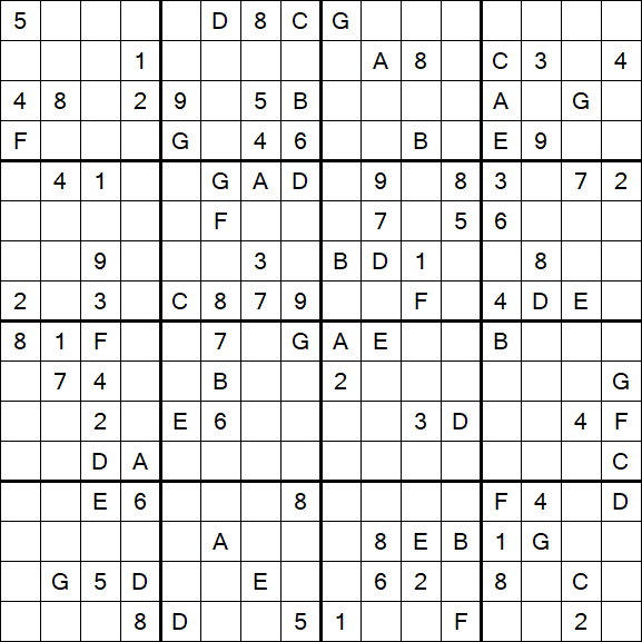 Sudoku 16x16 - Difícil