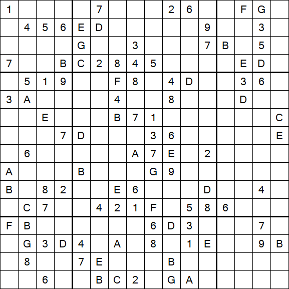 Sudoku 16x16 - Hard