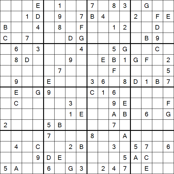 Sudoku 16x16 - Hard