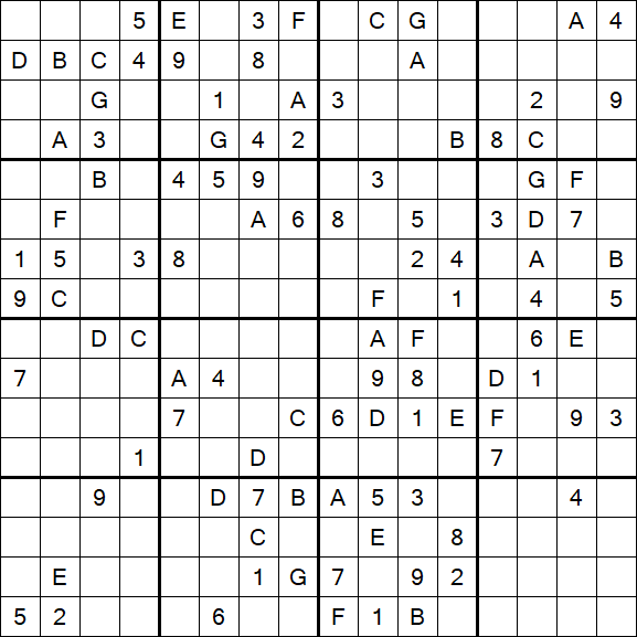 Sudoku 16x16 - Hard