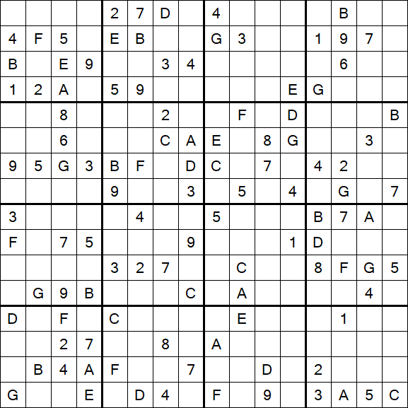 Sudoku 16x16 - Difícil