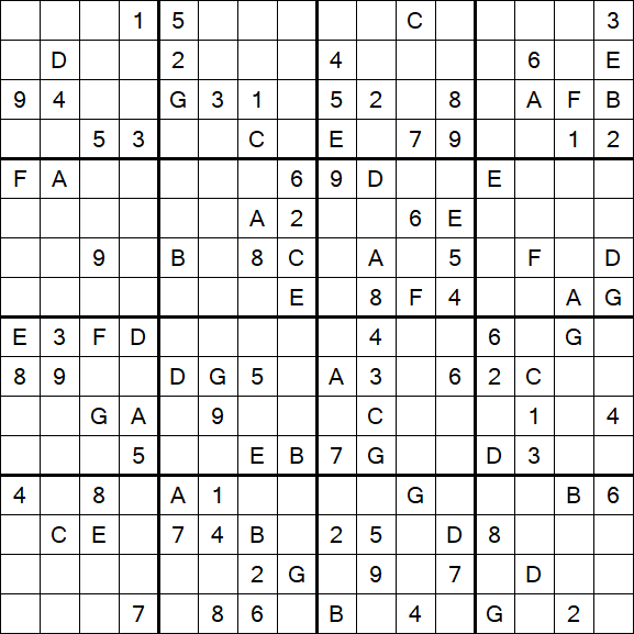 Sudoku 16x16 - Difícil
