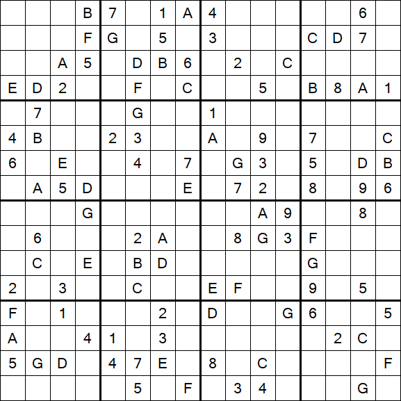 Sudoku 16x16 - Hard