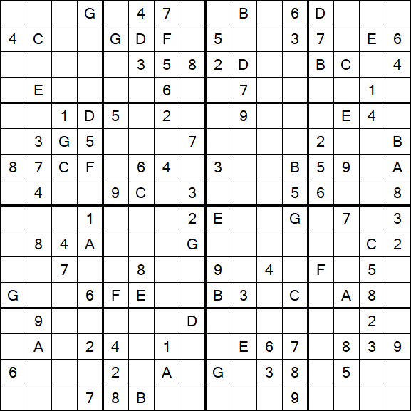 Sudoku 16x16 - Hard