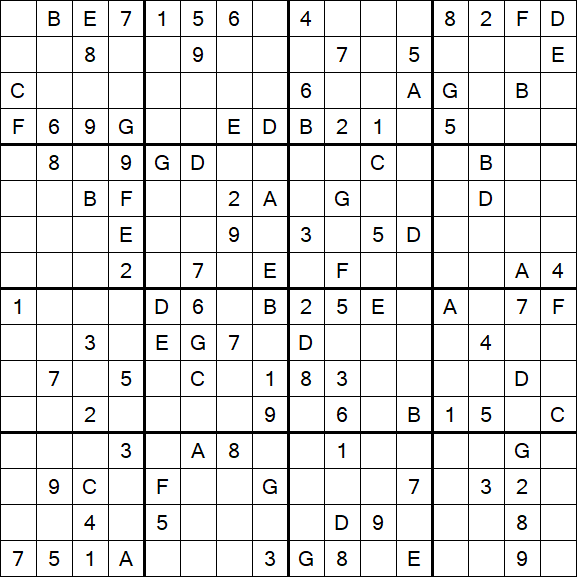 Sudoku 16x16 - Hard