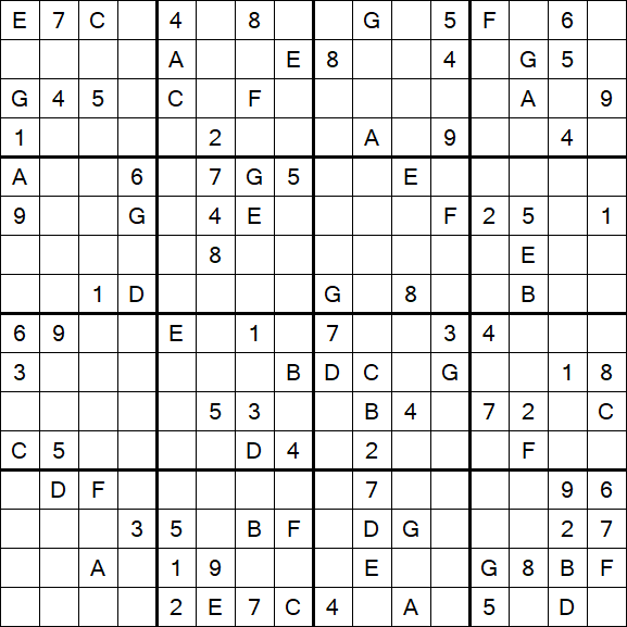 Sudoku 16x16 - Hard