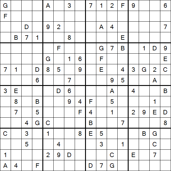 Sudoku 16x16 - Hard