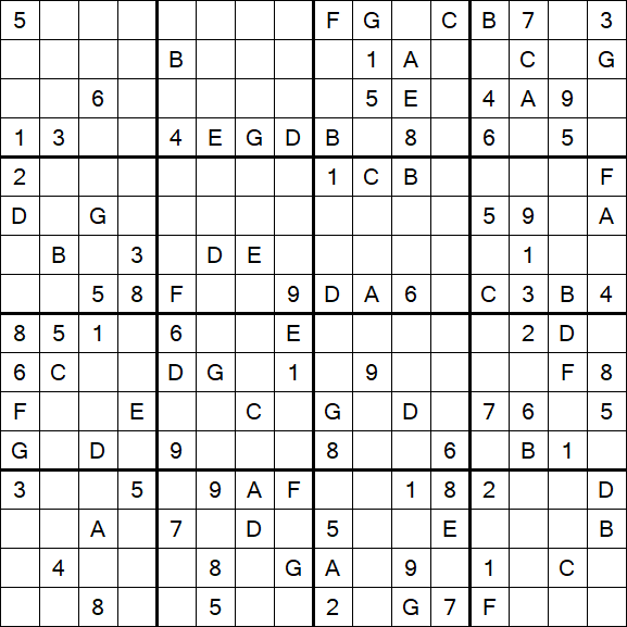Sudoku 16x16 - Hard