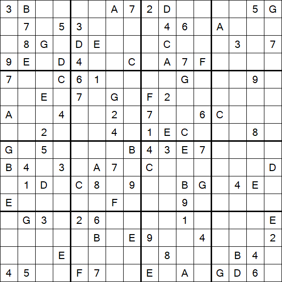 Sudoku 16x16 - Hard