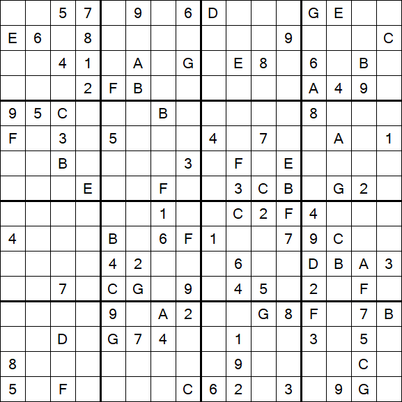Sudoku 16x16 - Hard