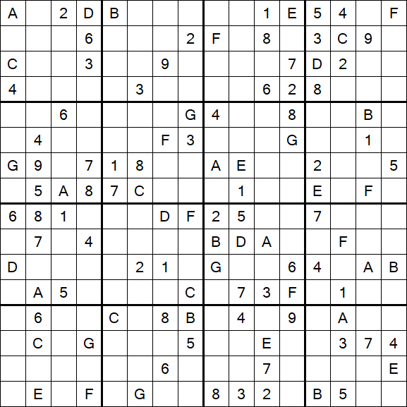 Sudoku 16x16 - Hard