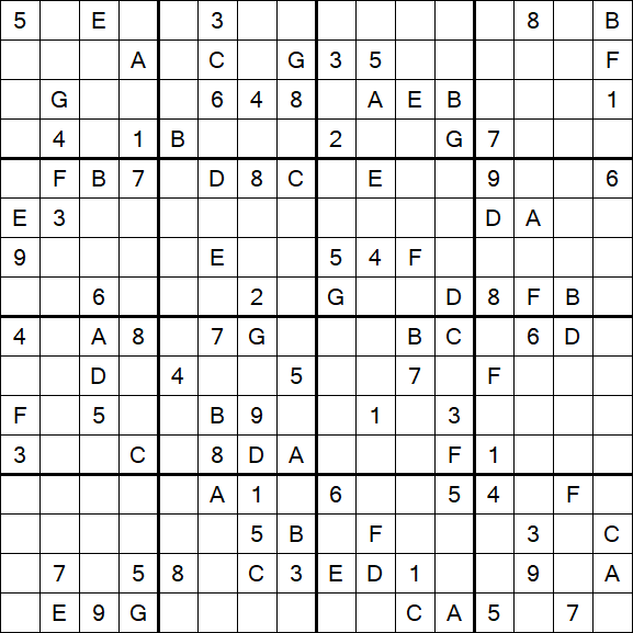 Sudoku 16x16 - Hard