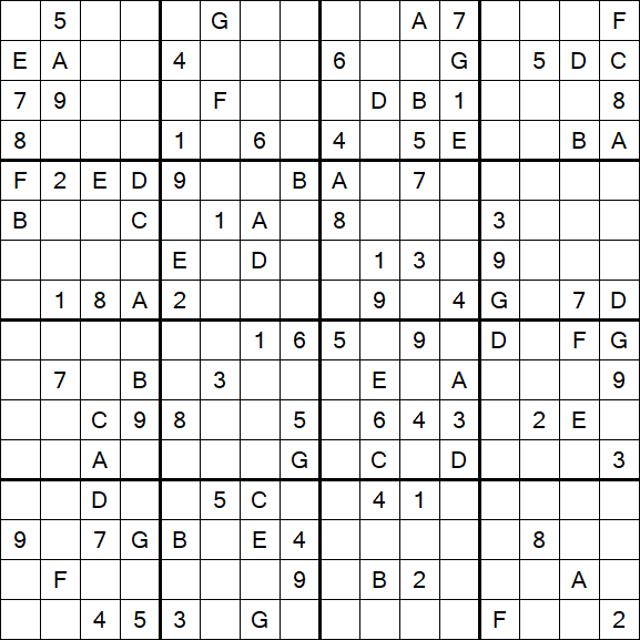 Sudoku 16x16 - Hard