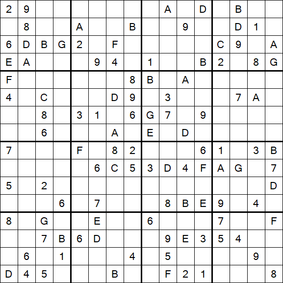 Sudoku 16x16 - Hard